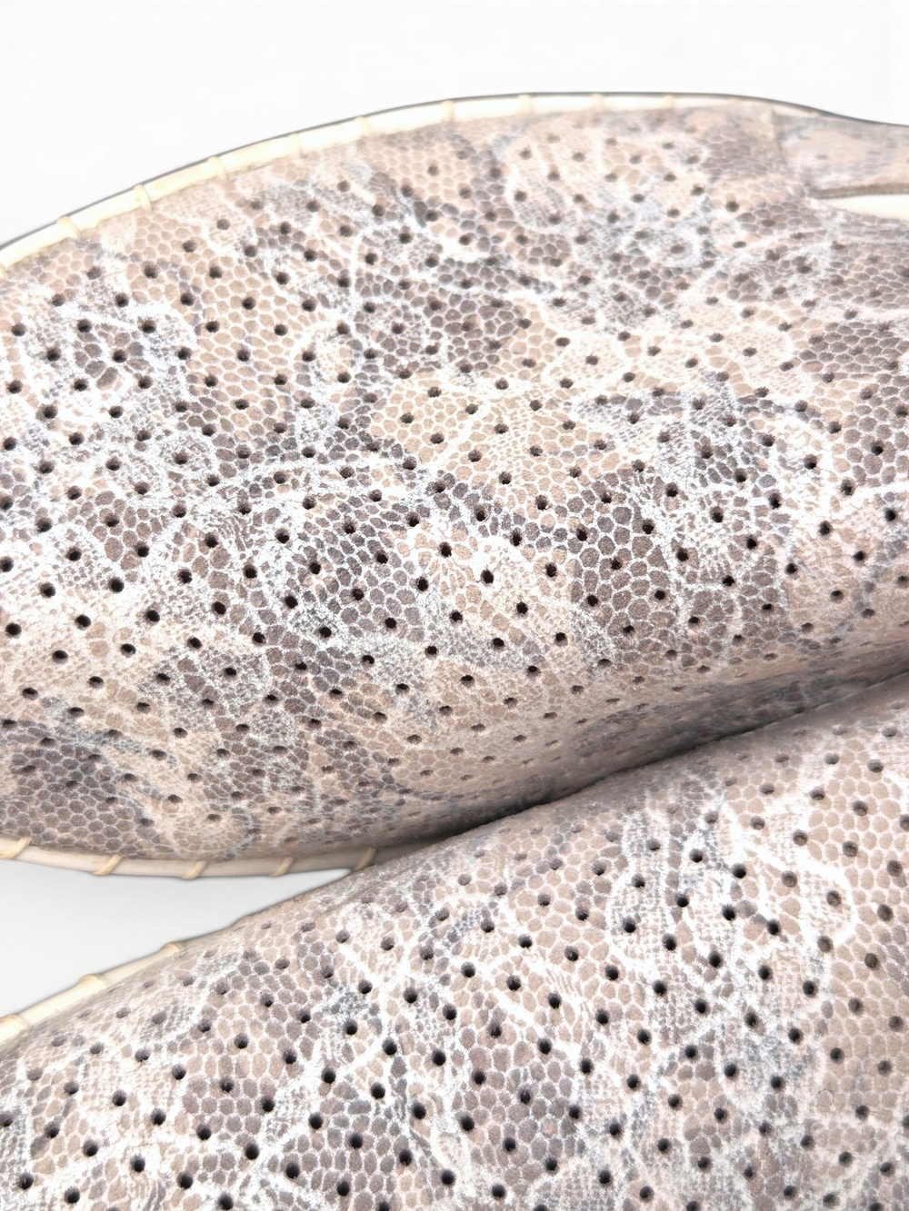 bernie mev. Metallic Silver / Tan Lace Perforated Slip On Loafers Sneakers EU 40 - Picture 10 of 10